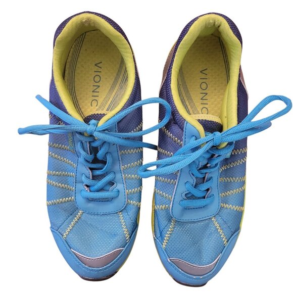 Vionic‎ Athletic Sneakers Blue Yellow 7.5 Shoes ALLIANCE Sport Outdoors - Picture 2 of 9